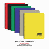 Spiral Note Book No.106, 300 Pages, (28.5cm x 20cm) (Multi-coloured pages) (Five Colour in One)